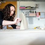 Meghan Downs at work in her studio 2019